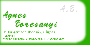 agnes borcsanyi business card